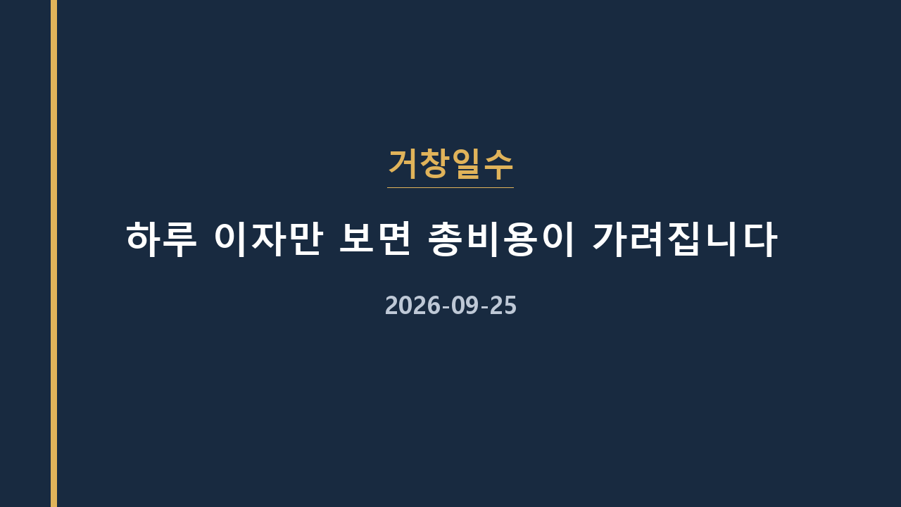 거창일수 하루 이자만 보면 총비용이 가려집니다